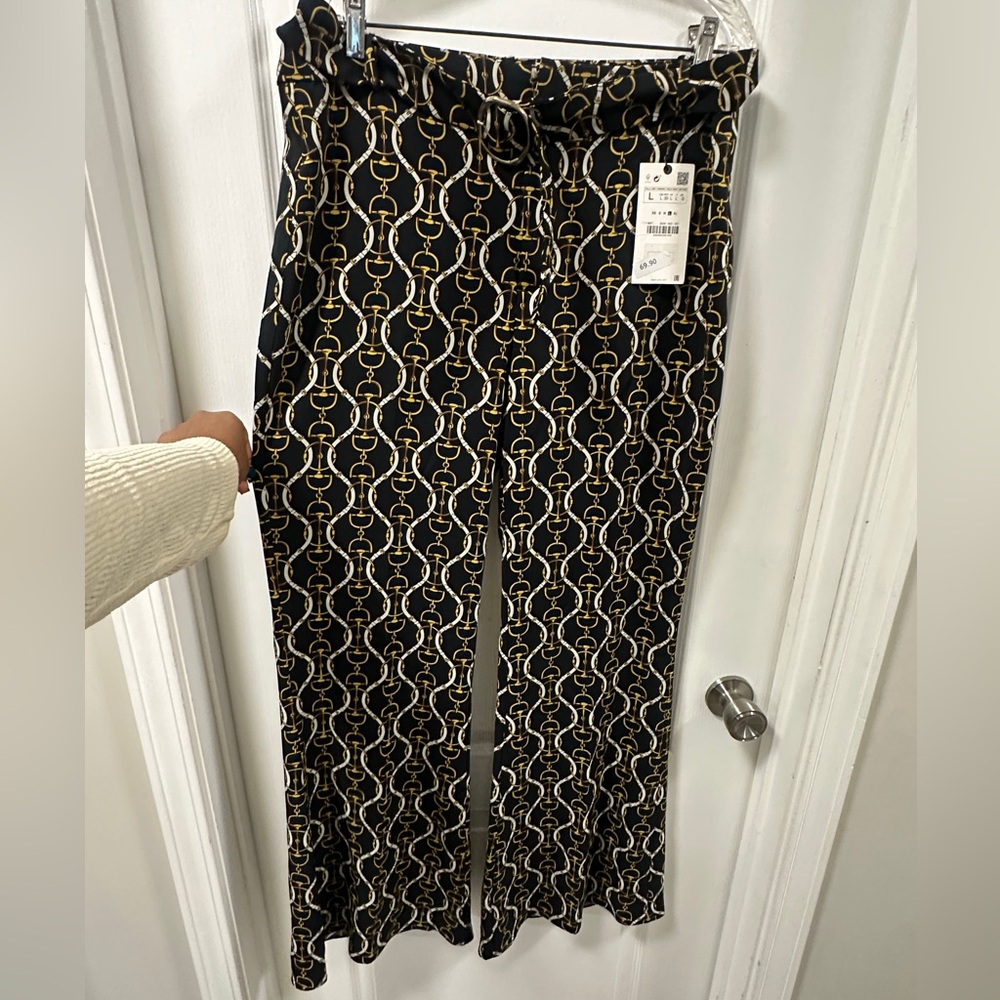 Zara flared chain print pants